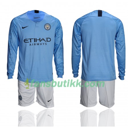 Fotballdrakt Manchester City Barn Hjemmetrøye 2018/19 Langermet